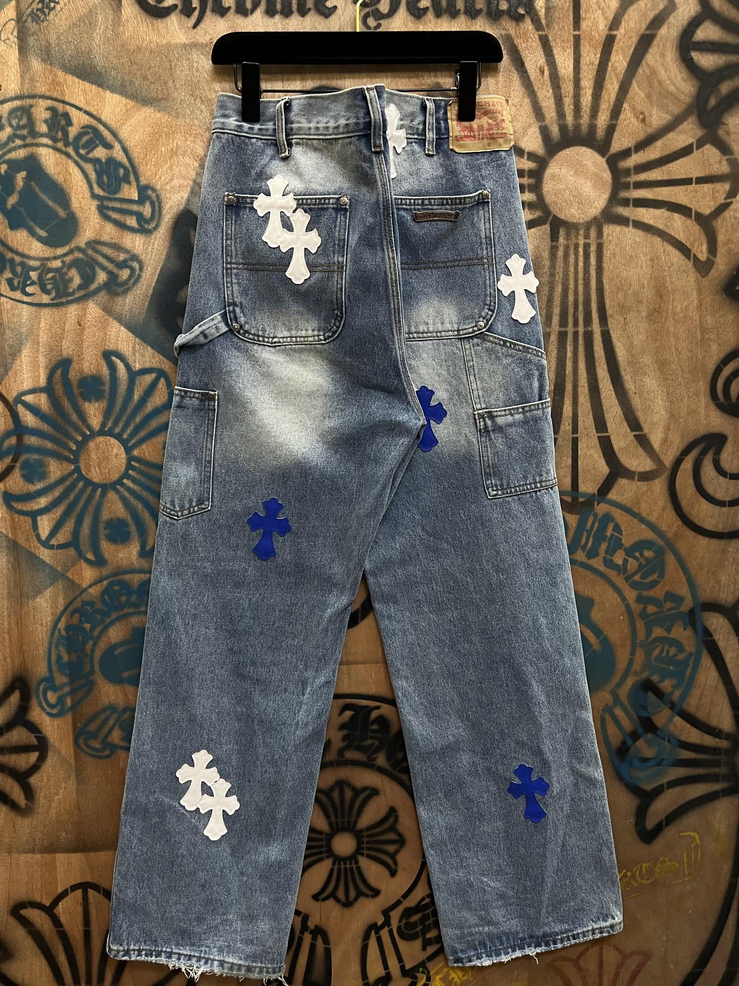 Cheap Chrome Hearts Jeans in 216450, $80 USD- [IB216450] - Replica Chrome Hearts Jeans