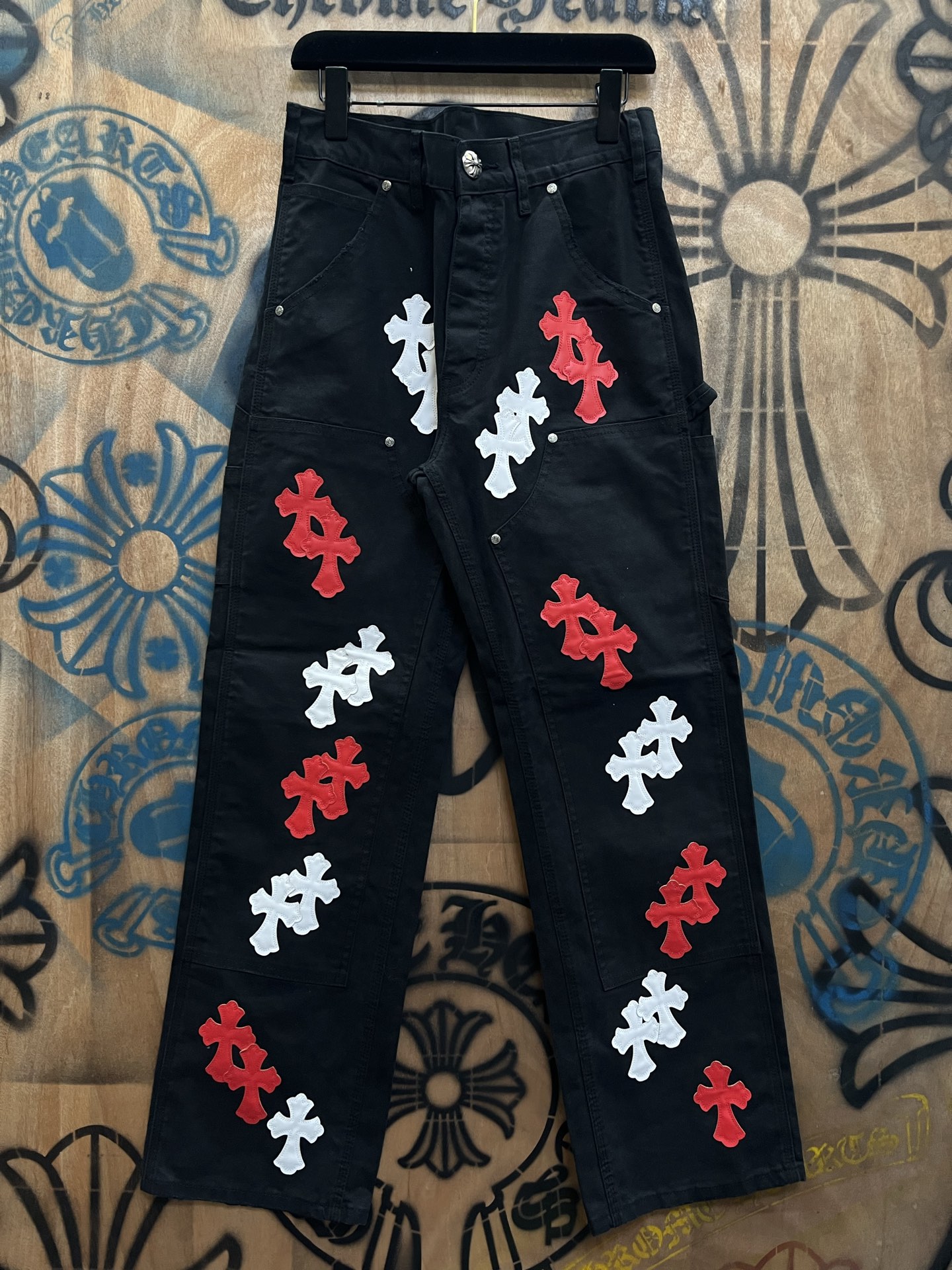 Cheap Chrome Hearts Jeans in 216461, $80 USD- [IB216461] - Replica Chrome Hearts Jeans