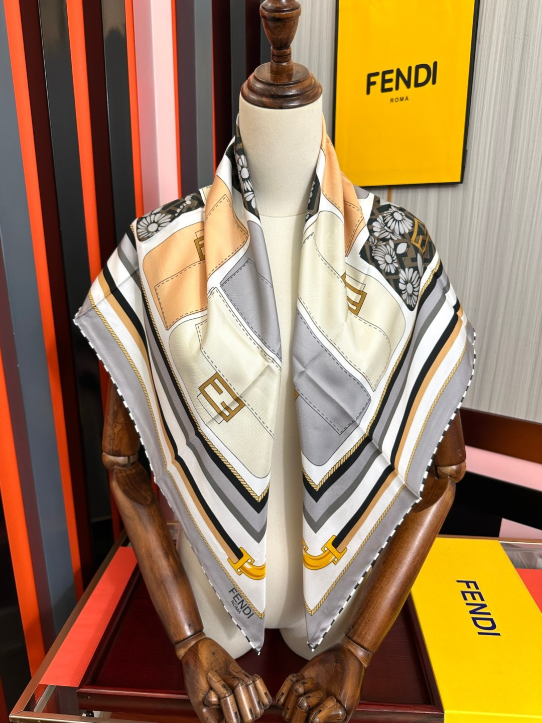Cheap New Fendi high-quality scarf in 216709, $50 USD- [IB216709] - Replica Fendi Cashmere Scarf