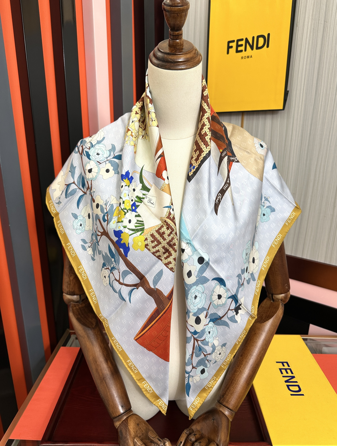 Cheap New Fendi high-quality scarf in 216711, $50 USD- [IB216711] - Replica Fendi Cashmere Scarf