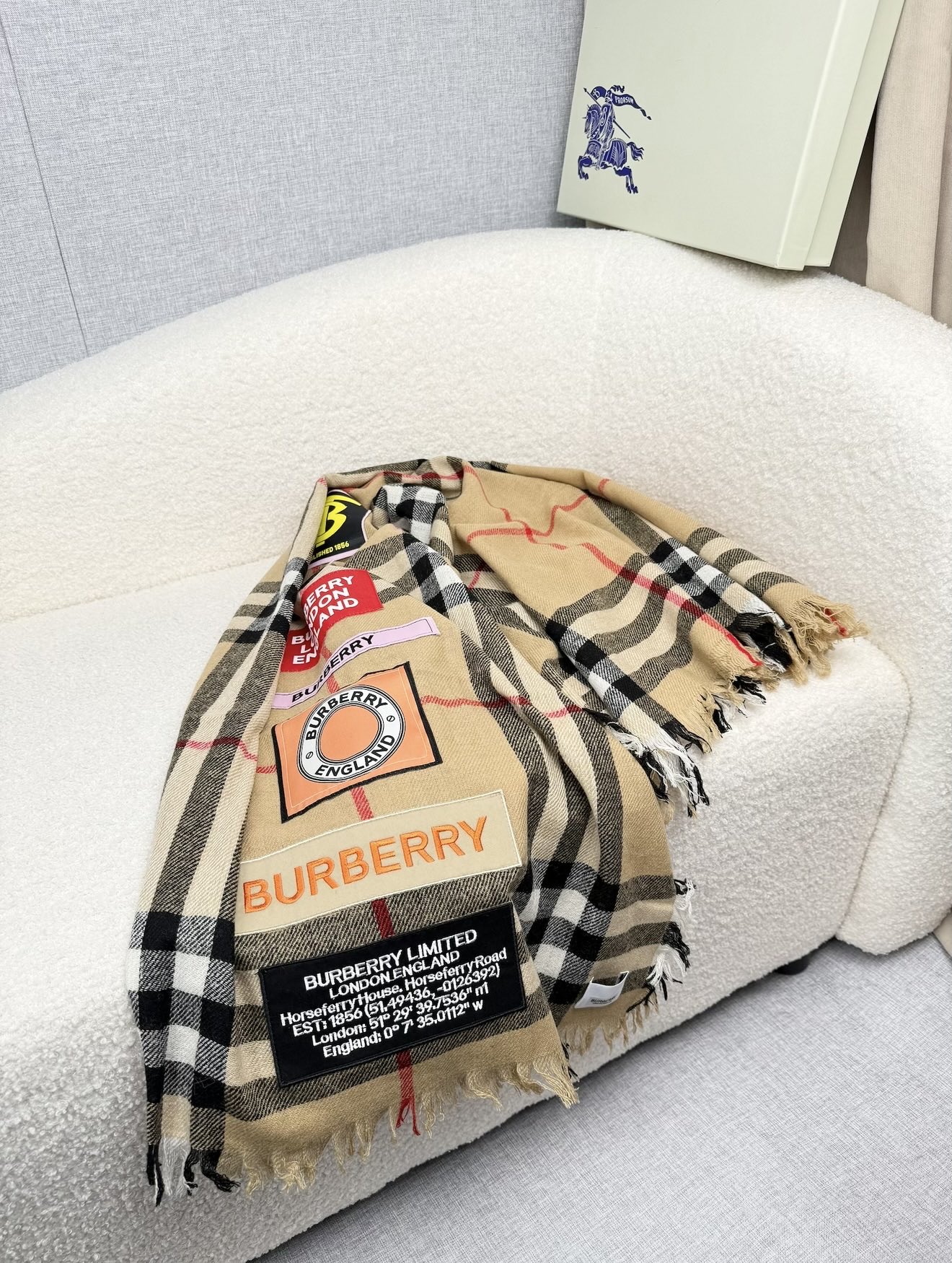Cheap New Burberry high-quality scarf in 216745, $50 USD- [IB216745] - Replica Burberry Cashmere Scarf