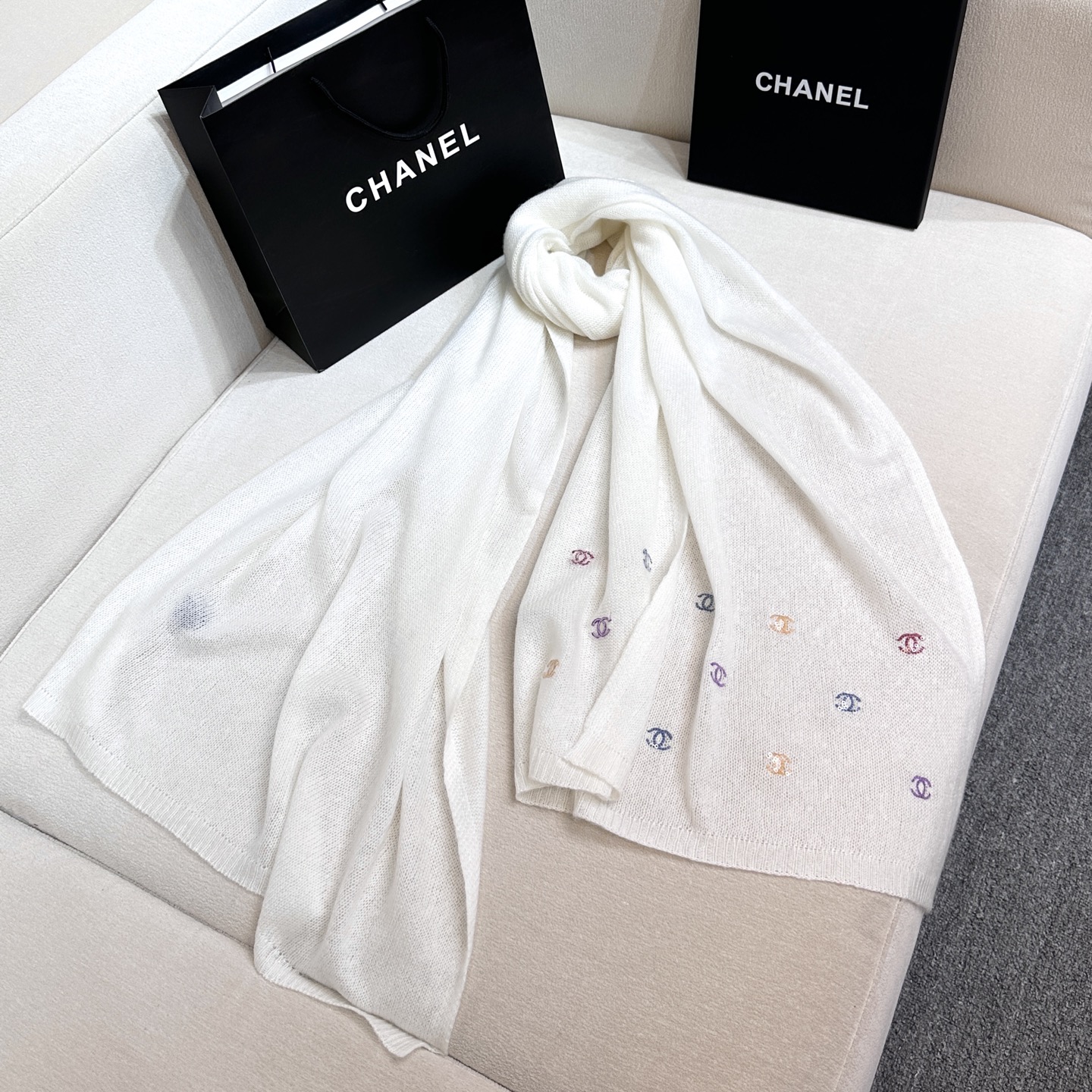 Cheap New Chanel high-quality scarf in 216772, $55 USD- [IB216772] - Replica Chanel Scarf
