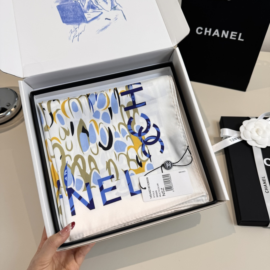 Cheap New Chanel high-quality scarf in 216791, $55 USD- [IB216791] - Replica Chanel Scarf