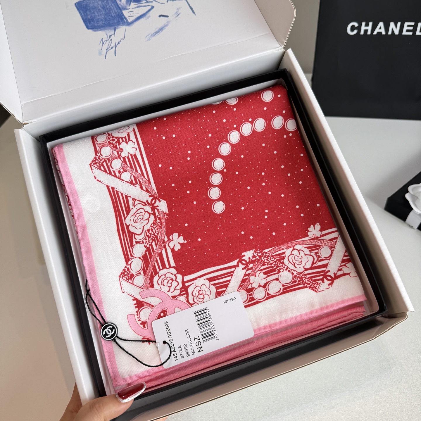 Cheap New Chanel high-quality scarf in 216793, $55 USD- [IB216793] - Replica Chanel Scarf