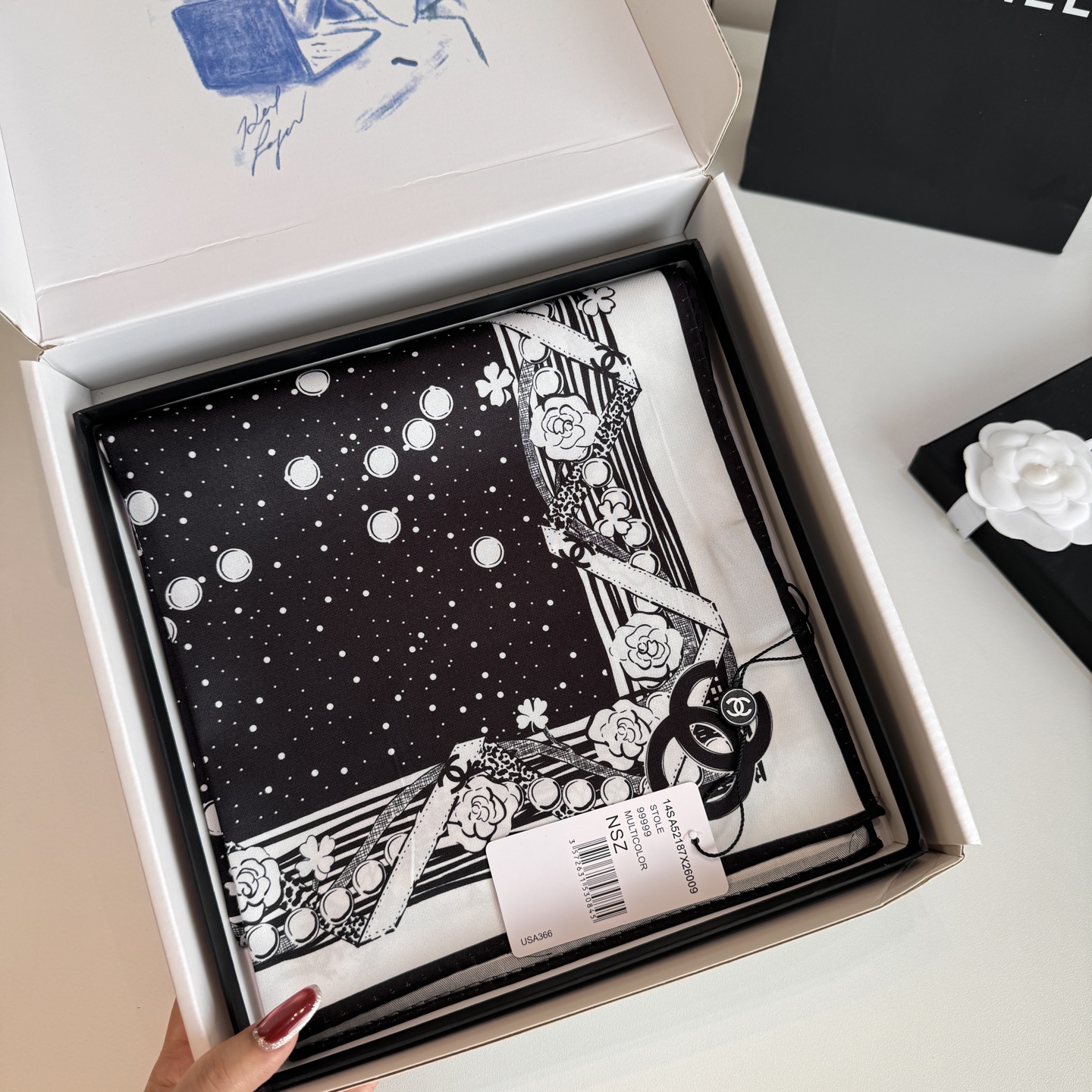 Cheap New Chanel high-quality scarf in 216794, $55 USD- [IB216794] - Replica Chanel Scarf