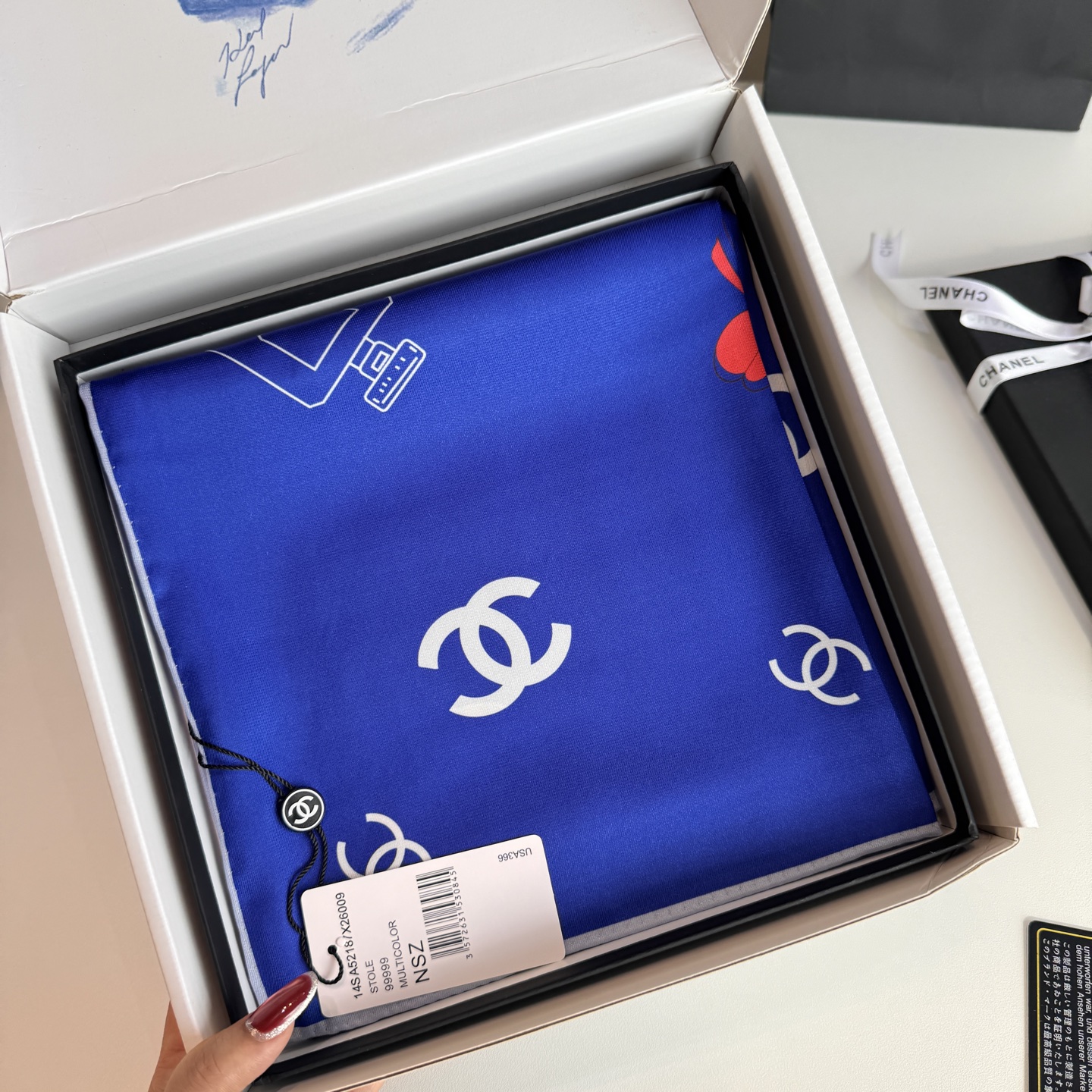 Cheap New Chanel high-quality scarf in 216795, $55 USD- [IB216795] - Replica Chanel Scarf