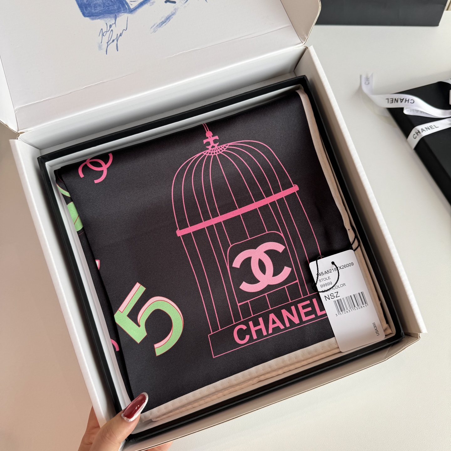 Cheap New Chanel high-quality scarf in 216796, $55 USD- [IB216796] - Replica Chanel Scarf