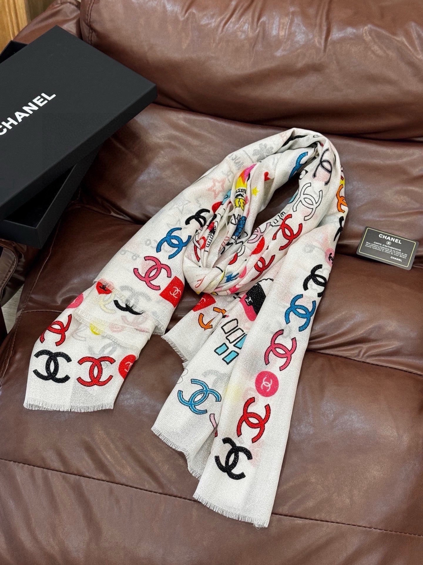 Cheap New Chanel high-quality scarf in 216798, $55 USD- [IB216798] - Replica Chanel Scarf