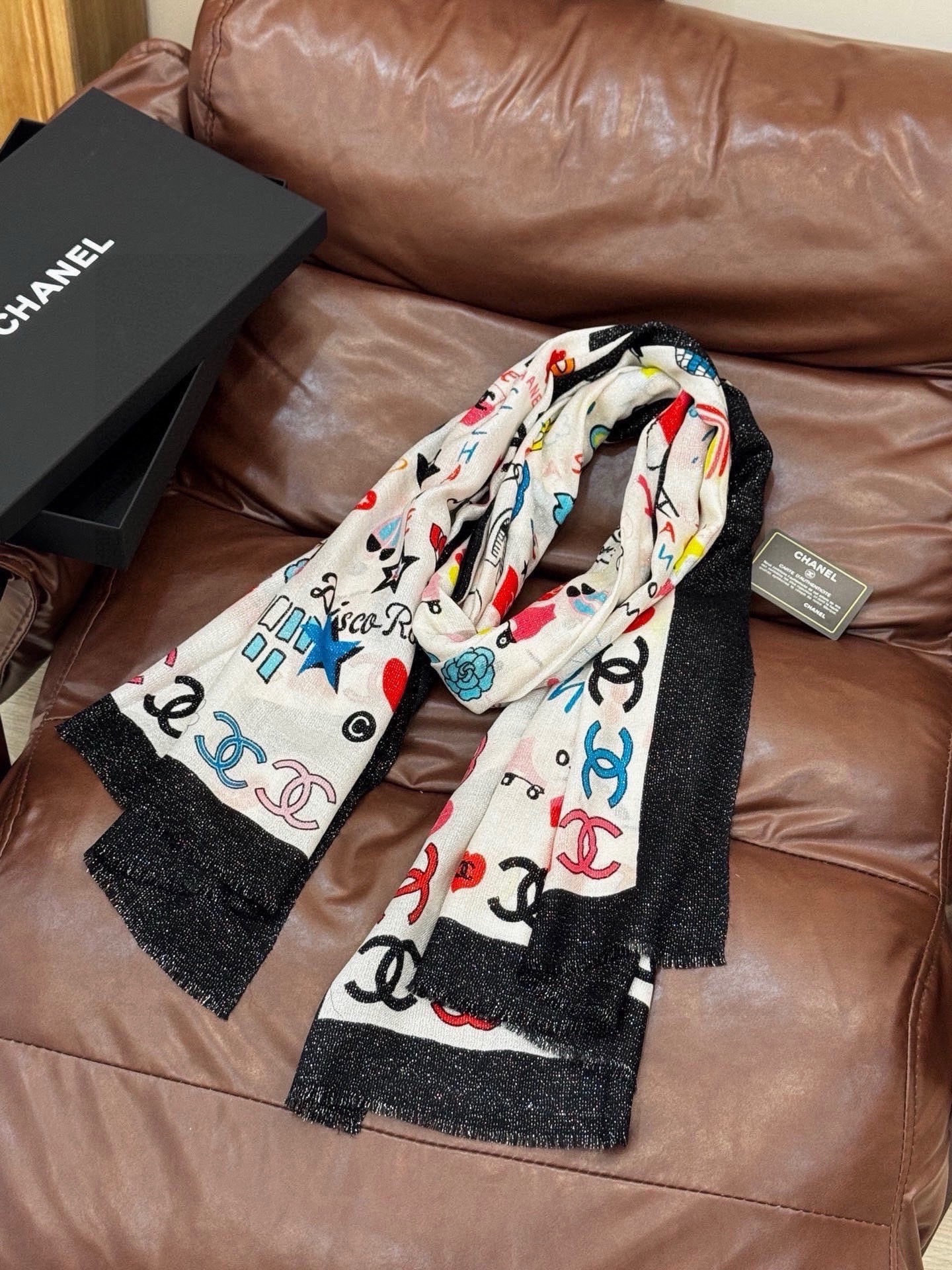 Cheap New Chanel high-quality scarf in 216799, $55 USD- [IB216799] - Replica Chanel Scarf