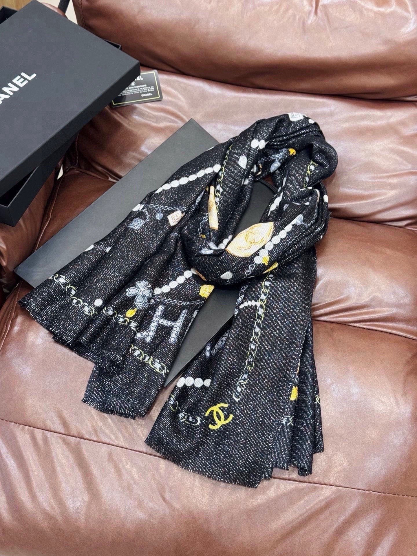 Cheap New Chanel high-quality scarf in 216800, $55 USD- [IB216800] - Replica Chanel Scarf