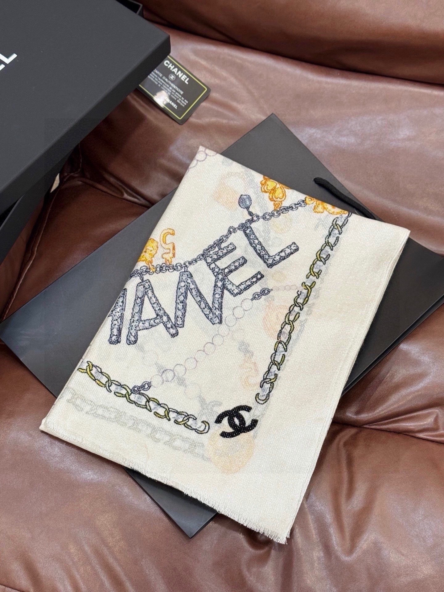Cheap New Chanel high-quality scarf in 216801, $55 USD- [IB216801] - Replica Chanel Scarf