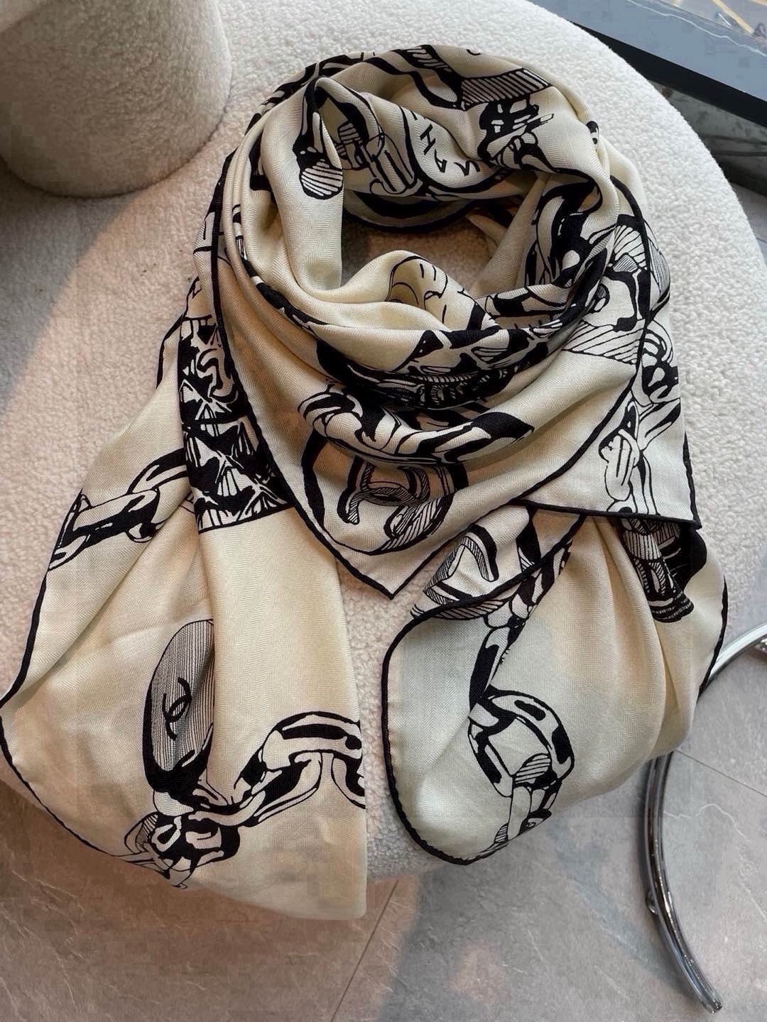 Cheap New Chanel high-quality scarf in 216802, $55 USD- [IB216802] - Replica Chanel Scarf