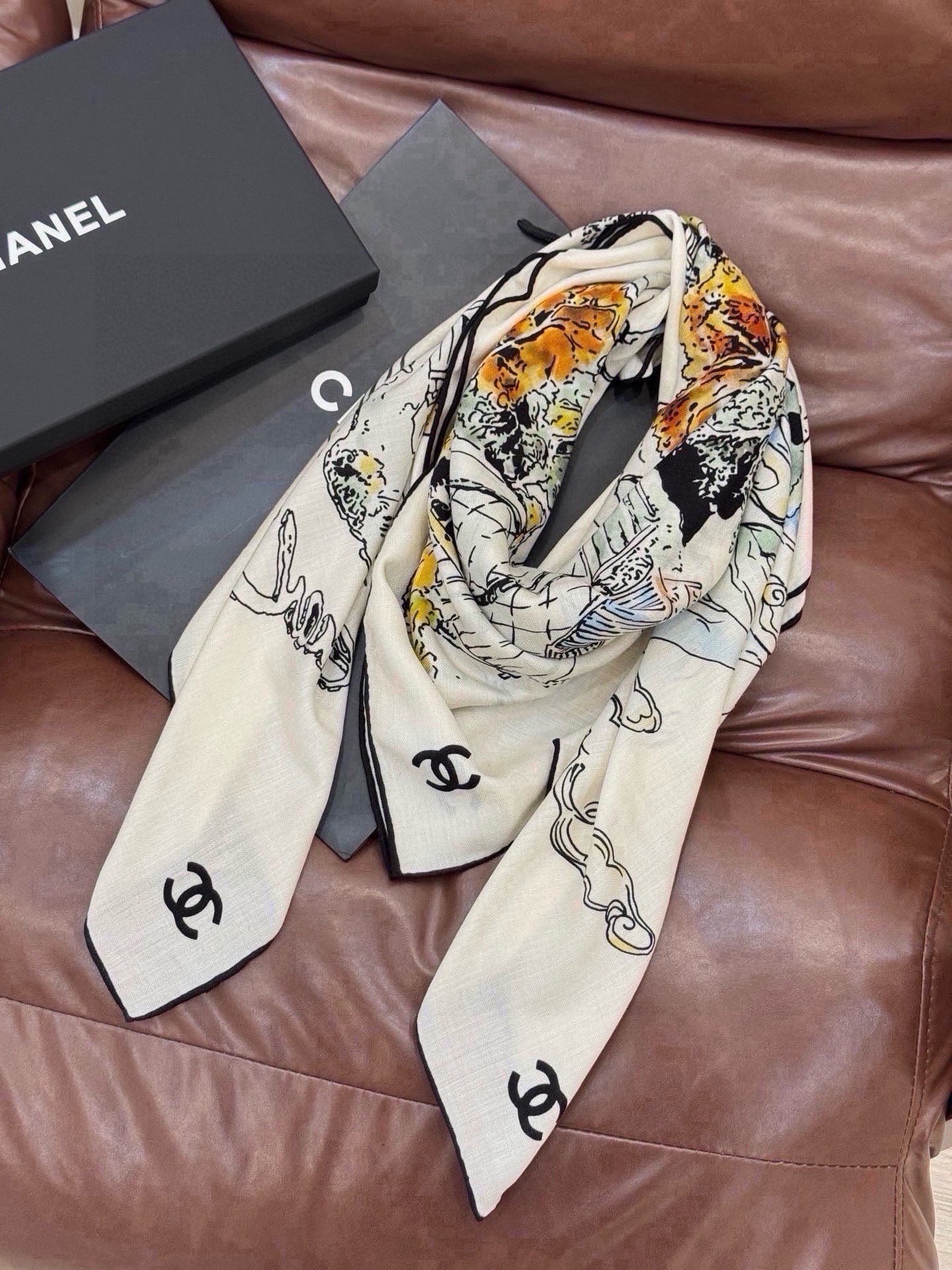 Cheap New Chanel high-quality scarf in 216808, $55 USD- [IB216808] - Replica Chanel Scarf