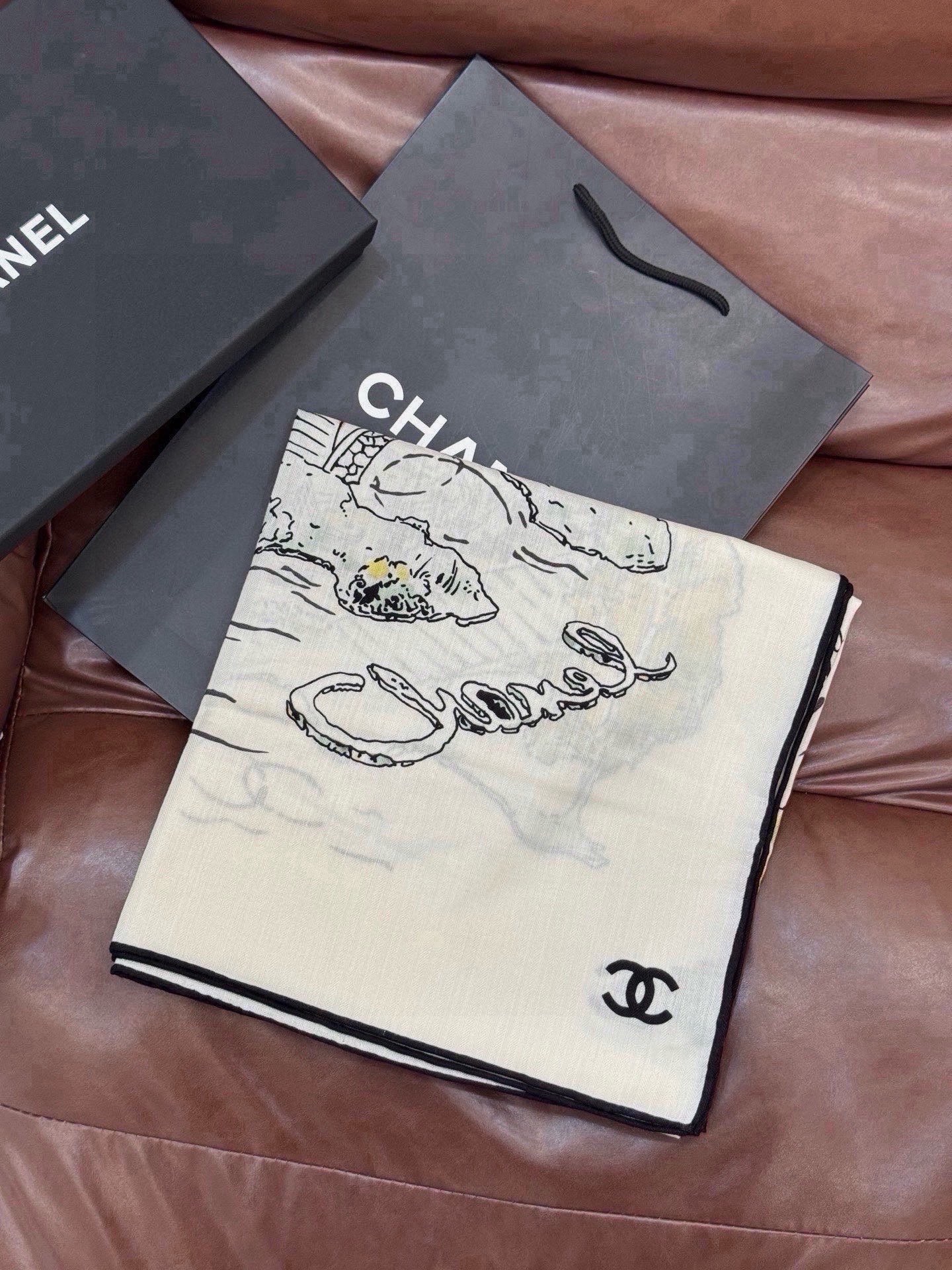 Cheap New Chanel high-quality scarf in 216808, $55 USD- [IB216808] - Replica Chanel Scarf