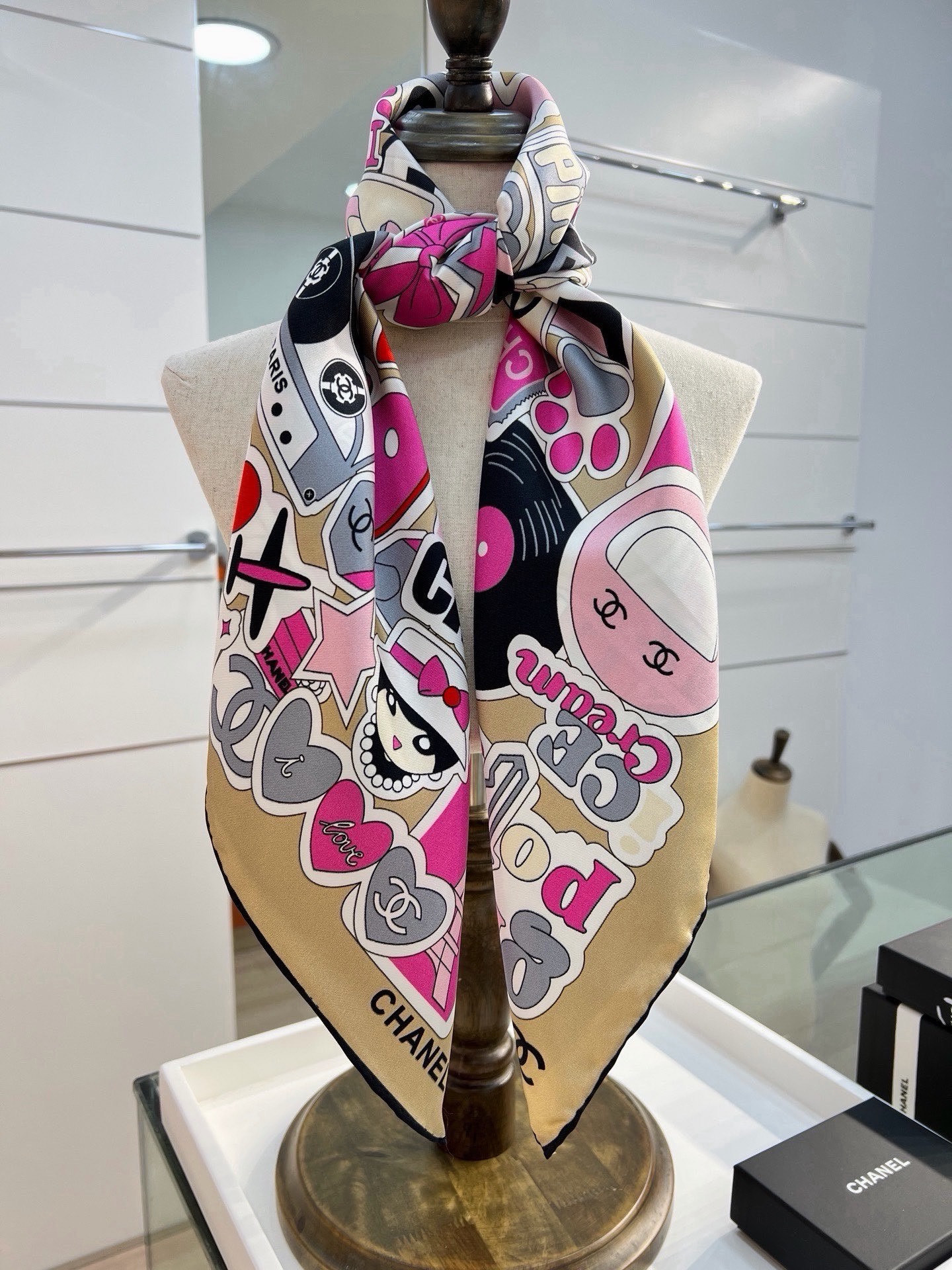 Cheap New Chanel high-quality scarf in 216821, $55 USD- [IB216821] - Replica Chanel Scarf