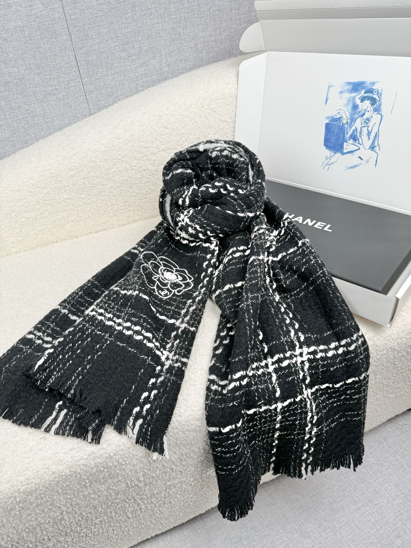Cheap New Chanel high-quality scarf in 216828, $50 USD- [IB216828] - Replica Chanel Scarf