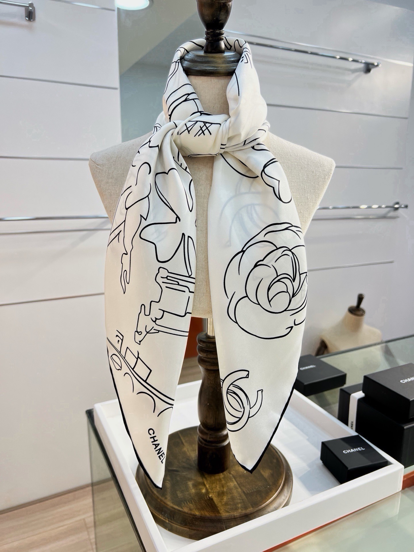 Cheap New Chanel high-quality scarf in 216839, $55 USD- [IB216839] - Replica Chanel Scarf
