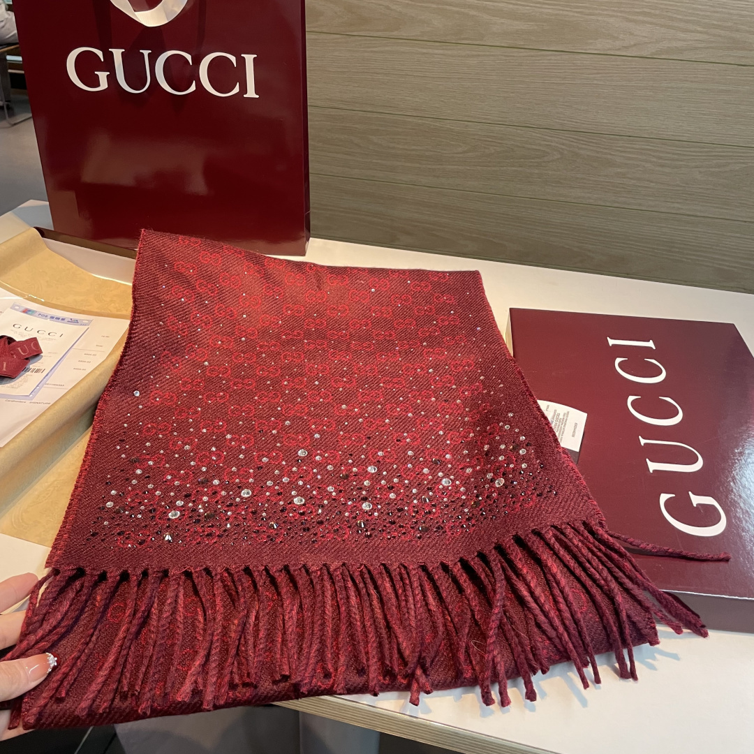 Cheap New GUCCI high-quality scarf in 216858, $55 USD- [IB216858] - Replica GUCCI Cashmere scarf