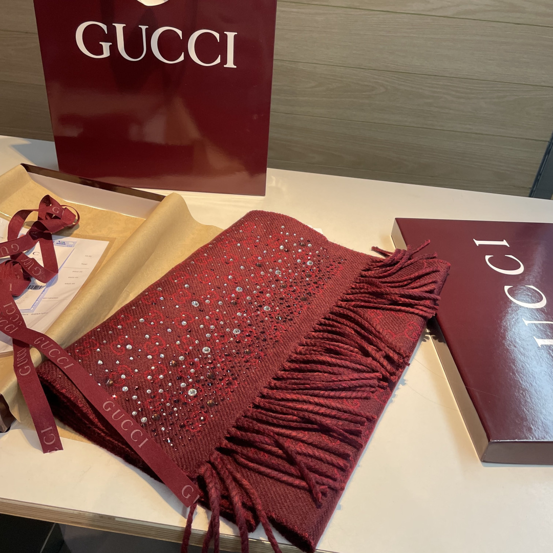 Cheap New GUCCI high-quality scarf in 216858, $55 USD- [IB216858] - Replica GUCCI Cashmere scarf