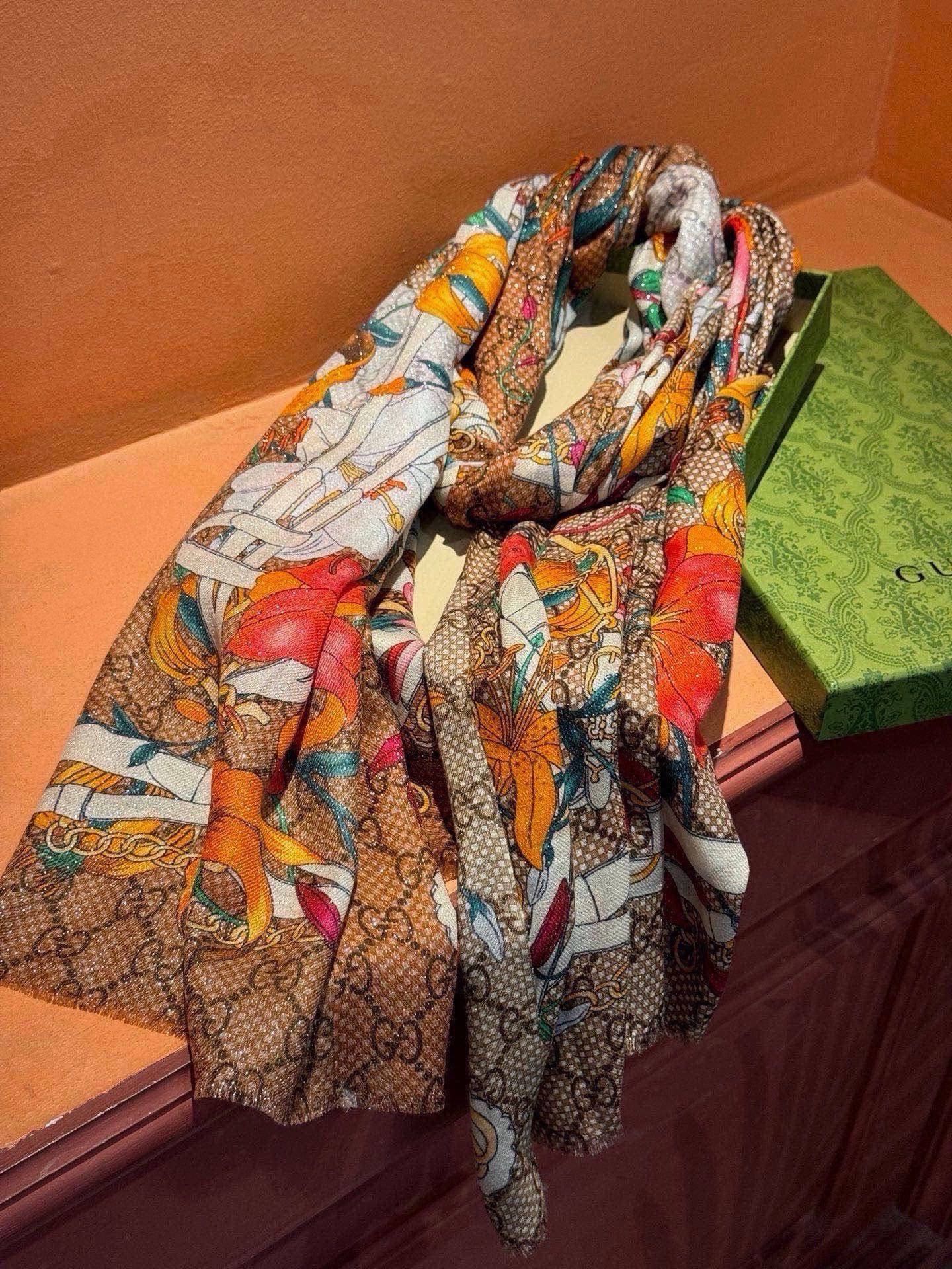 Cheap New GUCCI high-quality scarf in 216862, $55 USD- [IB216862] - Replica GUCCI Cashmere scarf