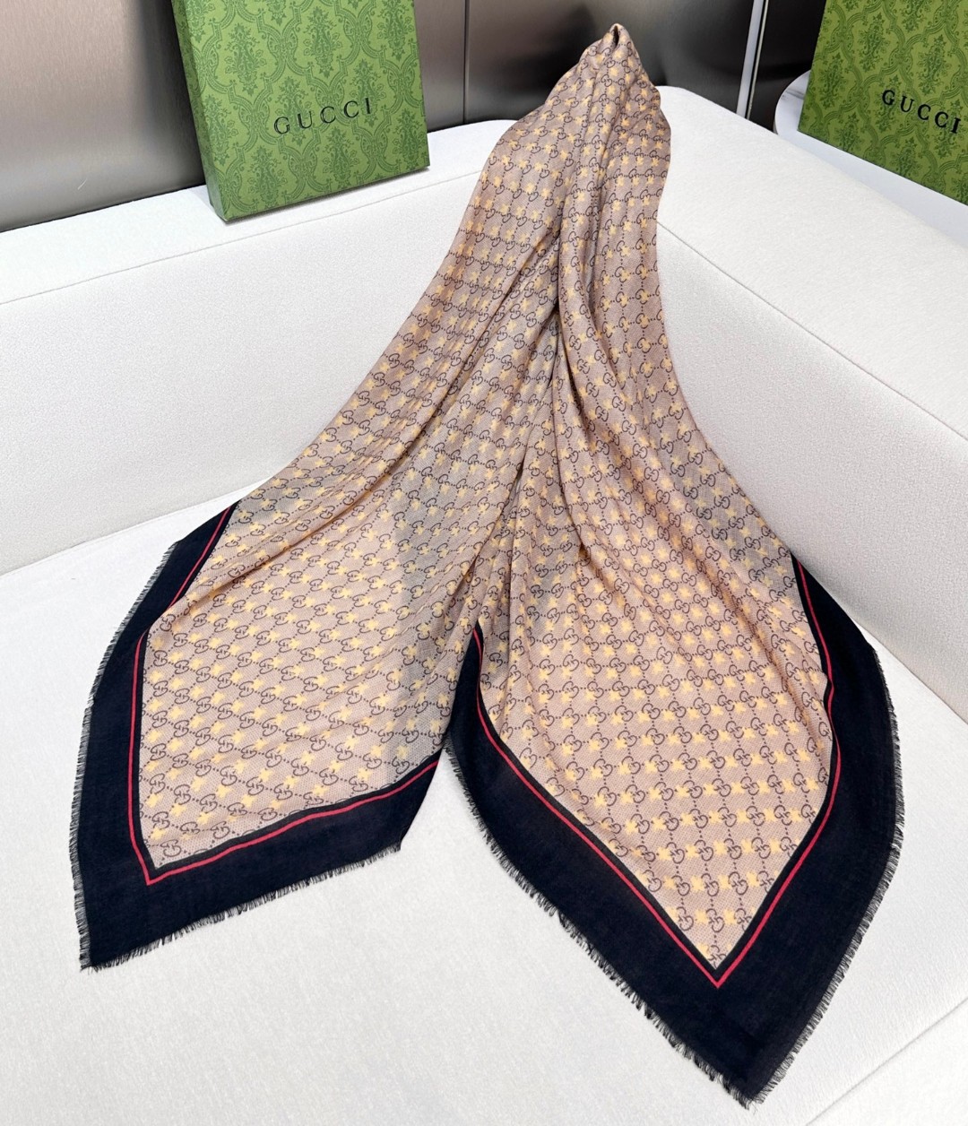 Cheap New GUCCI high-quality scarf in 216863, $55 USD- [IB216863] - Replica GUCCI Cashmere scarf