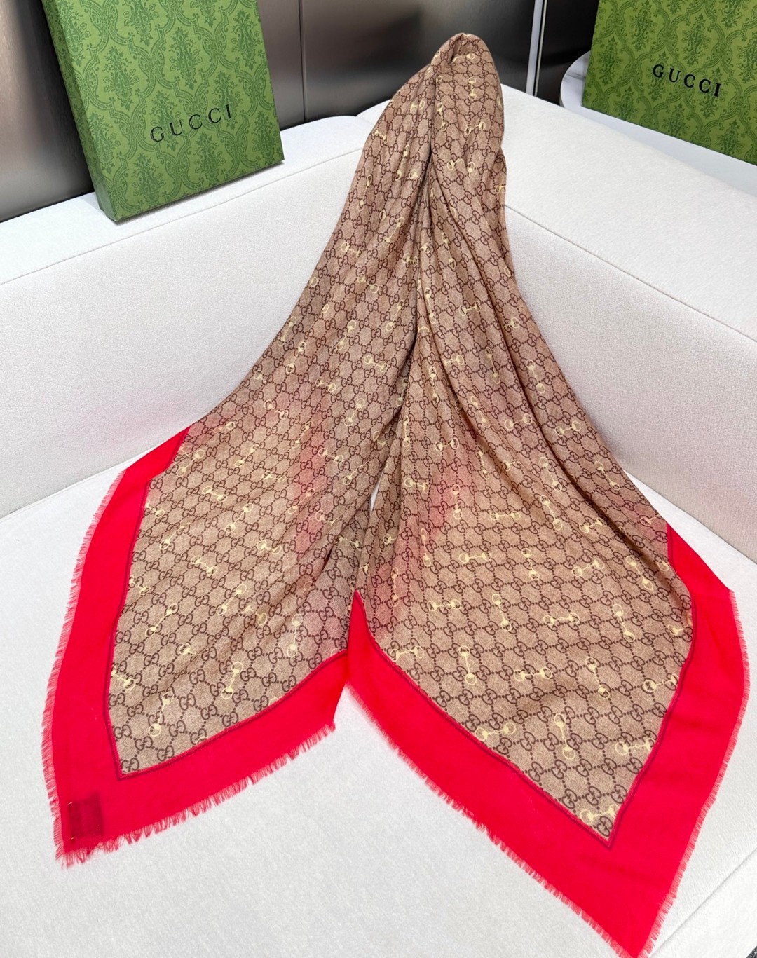 Cheap New GUCCI high-quality scarf in 216864, $55 USD- [IB216864] - Replica GUCCI Cashmere scarf