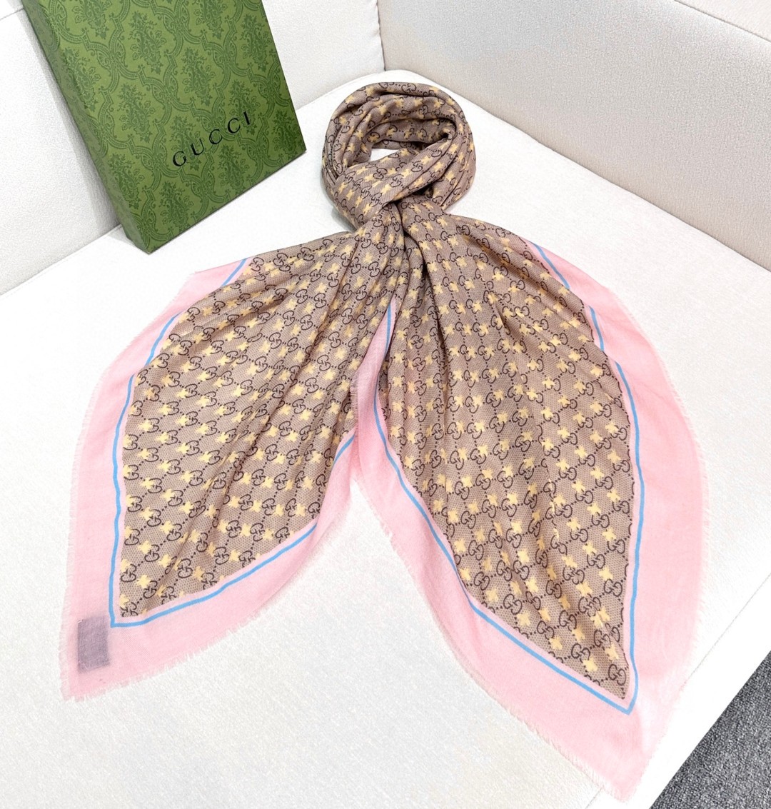 Cheap New GUCCI high-quality scarf in 216866, $55 USD- [IB216866] - Replica GUCCI Cashmere scarf