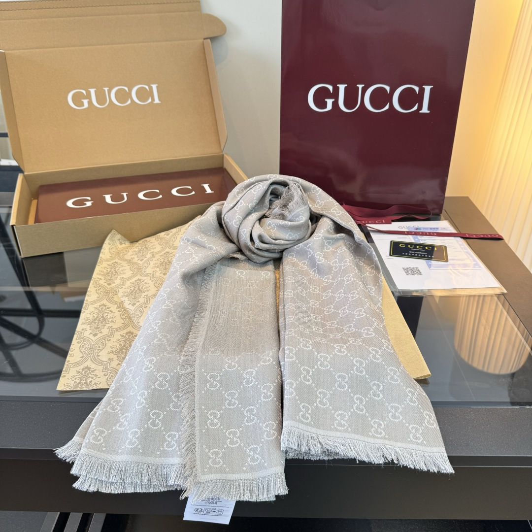 Cheap New GUCCI high-quality scarf in 216868, $55 USD- [IB216868] - Replica GUCCI Cashmere scarf