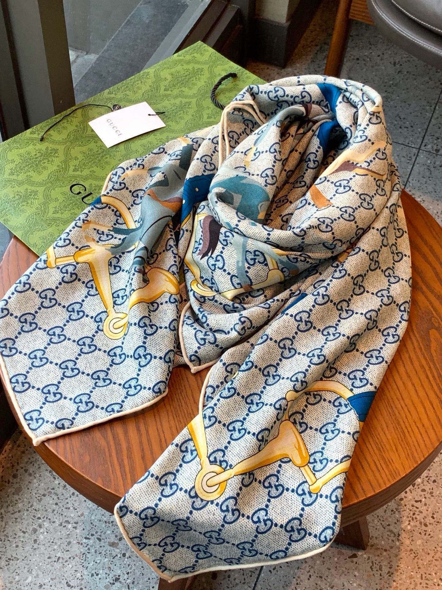 Cheap New GUCCI high-quality scarf in 216874, $55 USD- [IB216874] - Replica GUCCI Cashmere scarf