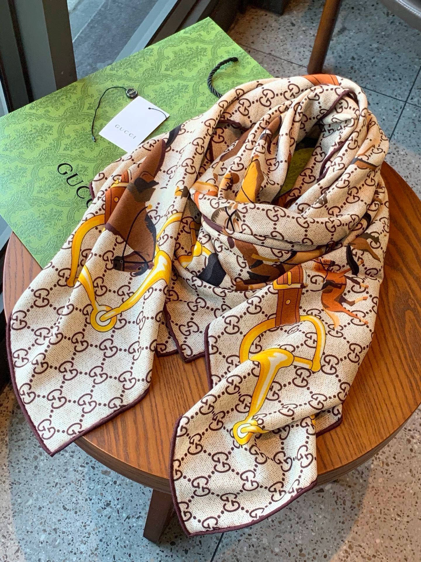 Cheap New GUCCI high-quality scarf in 216875, $55 USD- [IB216875] - Replica GUCCI Cashmere scarf