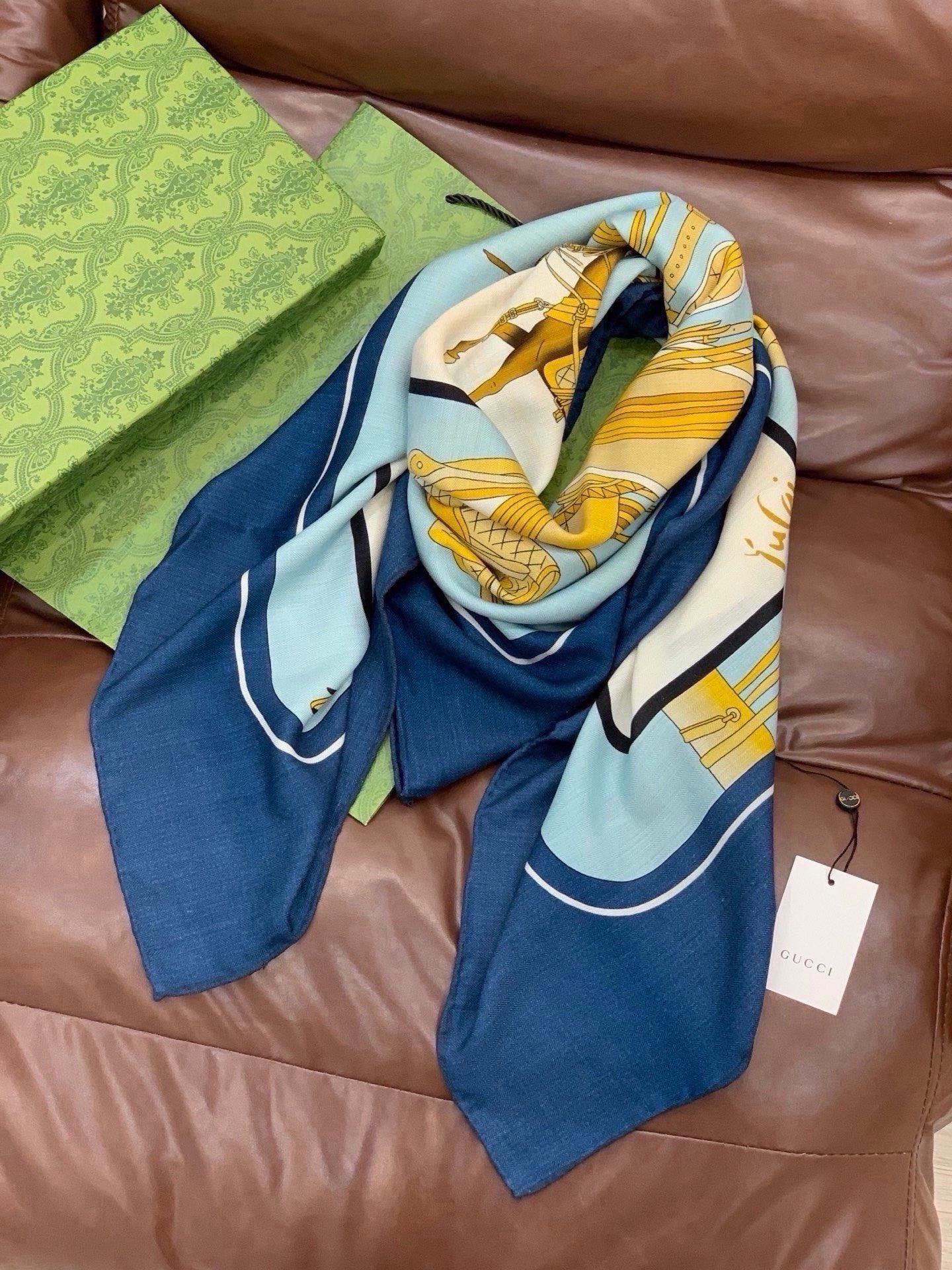 Cheap New GUCCI high-quality scarf in 216878, $55 USD- [IB216878] - Replica GUCCI Cashmere scarf