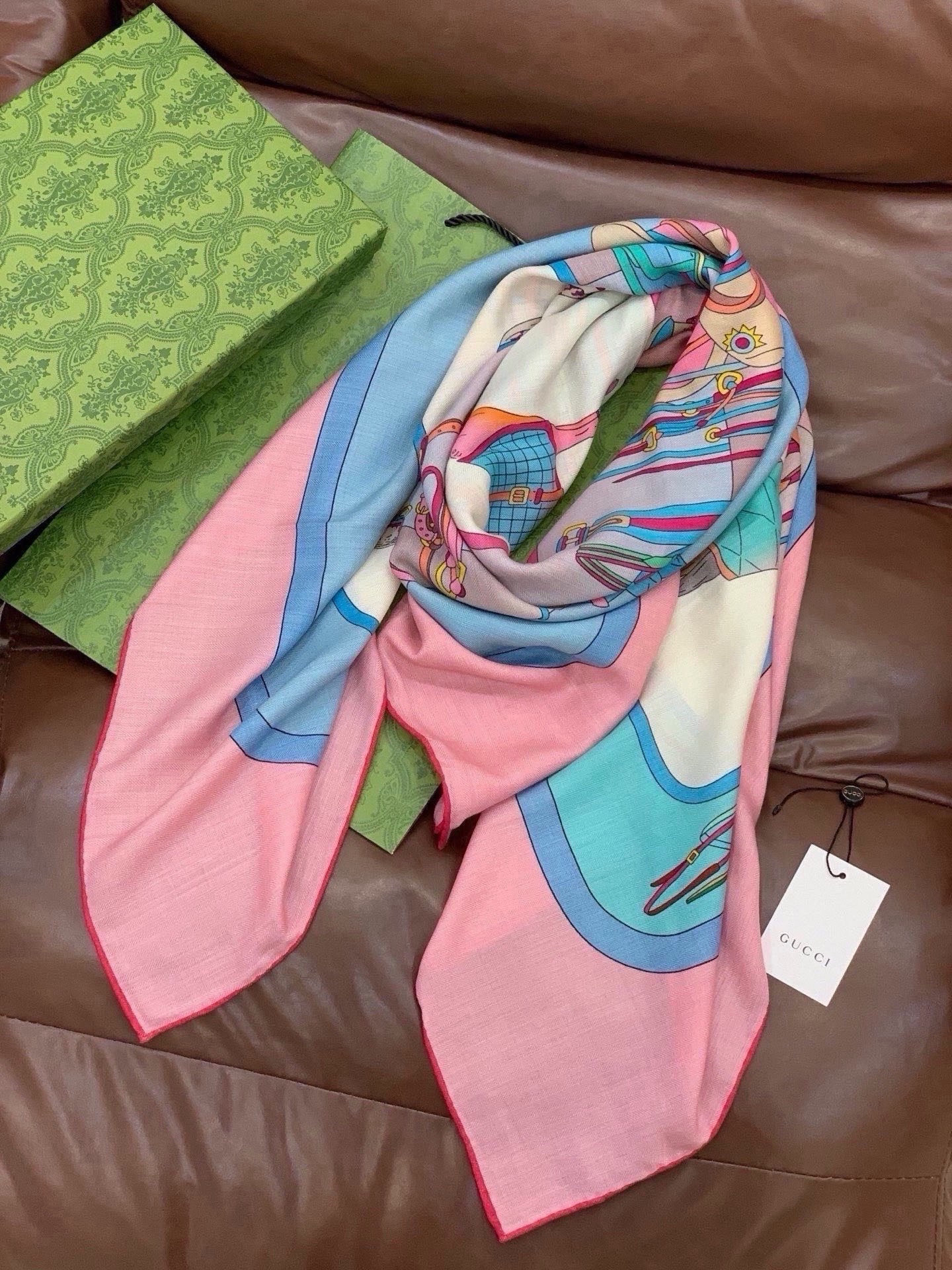 Cheap New GUCCI high-quality scarf in 216879, $55 USD- [IB216879] - Replica GUCCI Cashmere scarf
