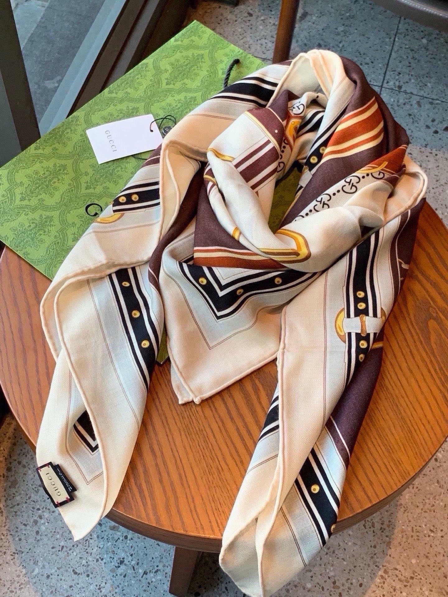 Cheap New GUCCI high-quality scarf in 216882, $55 USD- [IB216882] - Replica Gucci Lightweight Scarf