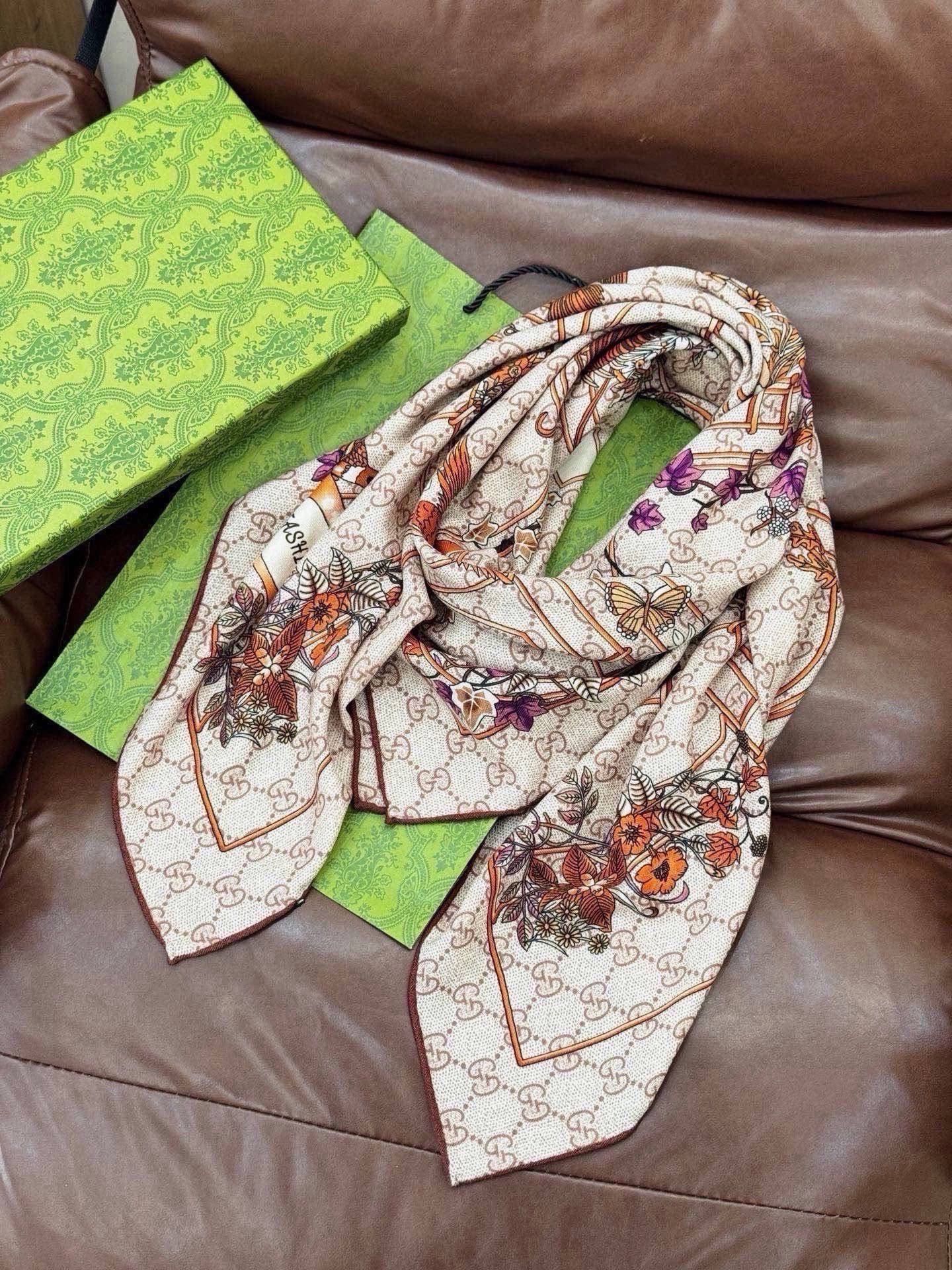 Cheap New GUCCI high-quality scarf in 216884, $55 USD- [IB216884] - Replica Gucci Lightweight Scarf
