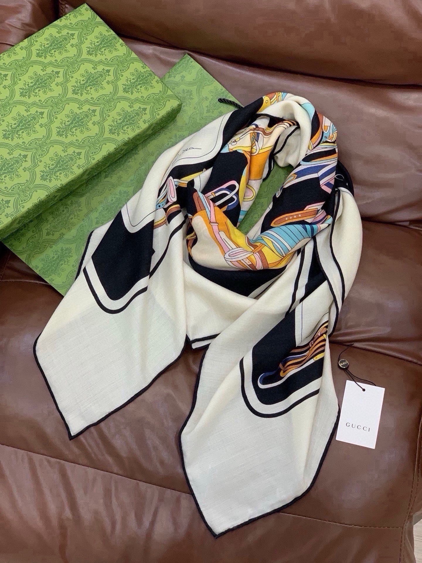 Cheap New GUCCI high-quality scarf in 216885, $55 USD- [IB216885] - Replica Gucci Lightweight Scarf
