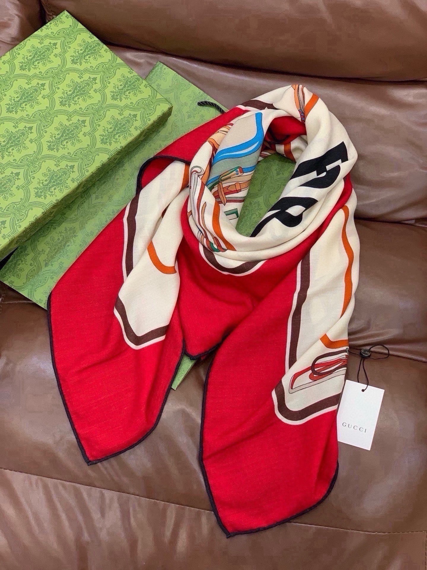 Cheap New GUCCI high-quality scarf in 216886, $55 USD- [IB216886] - Replica Gucci Lightweight Scarf