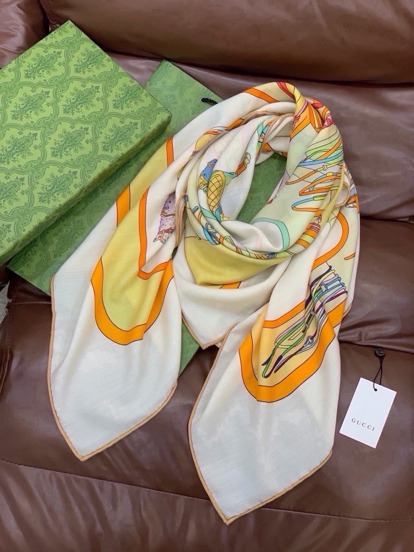 Cheap New GUCCI high-quality scarf in 216891, $55 USD- [IB216891] - Replica Gucci Lightweight Scarf