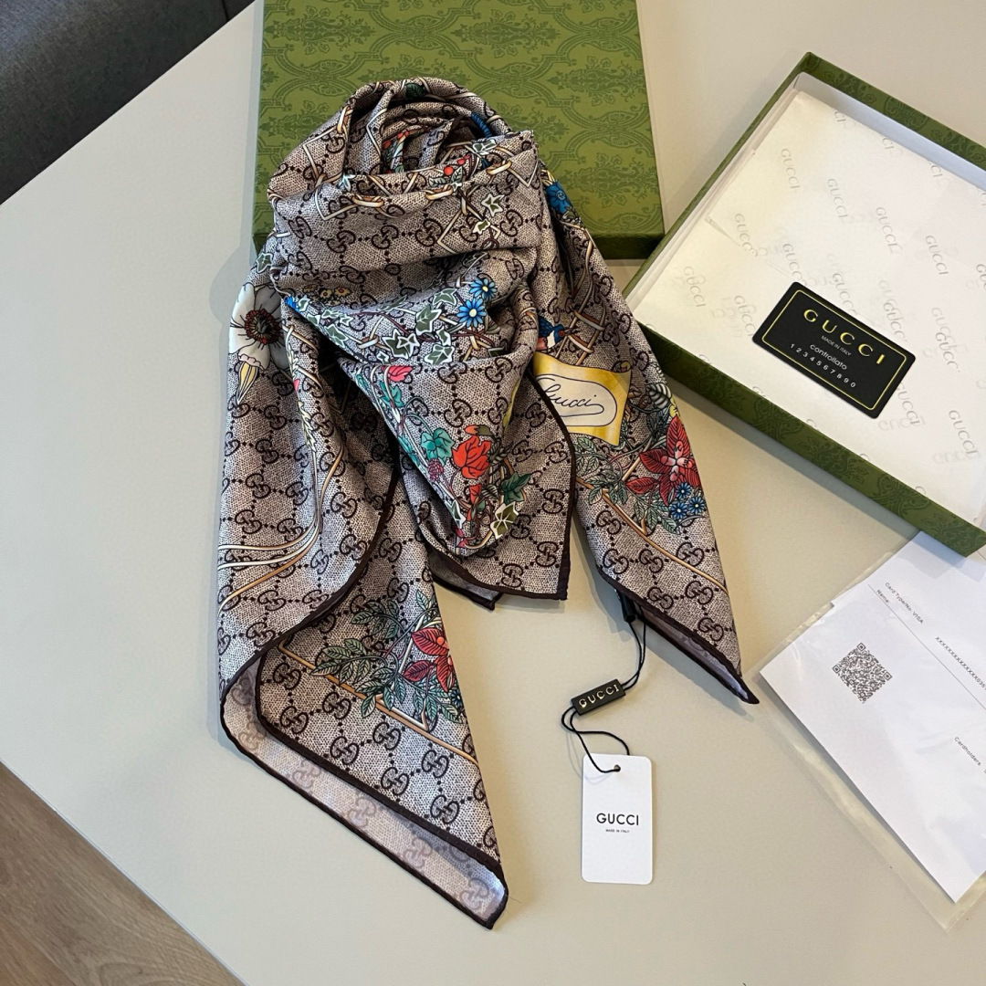 Cheap New GUCCI high-quality scarf in 216892, $55 USD- [IB216892] - Replica Gucci Lightweight Scarf