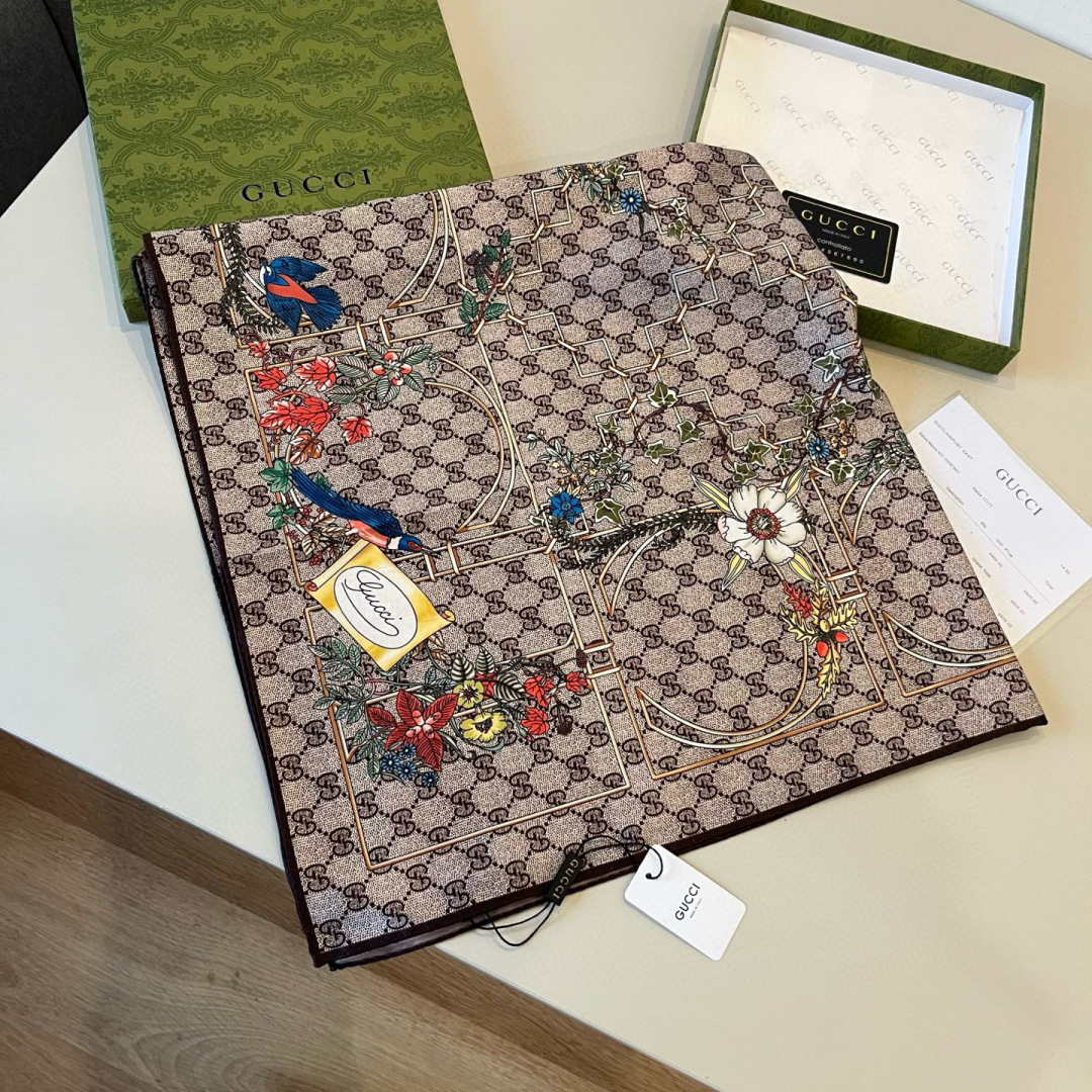 Cheap New GUCCI high-quality scarf in 216892, $55 USD- [IB216892] - Replica Gucci Lightweight Scarf