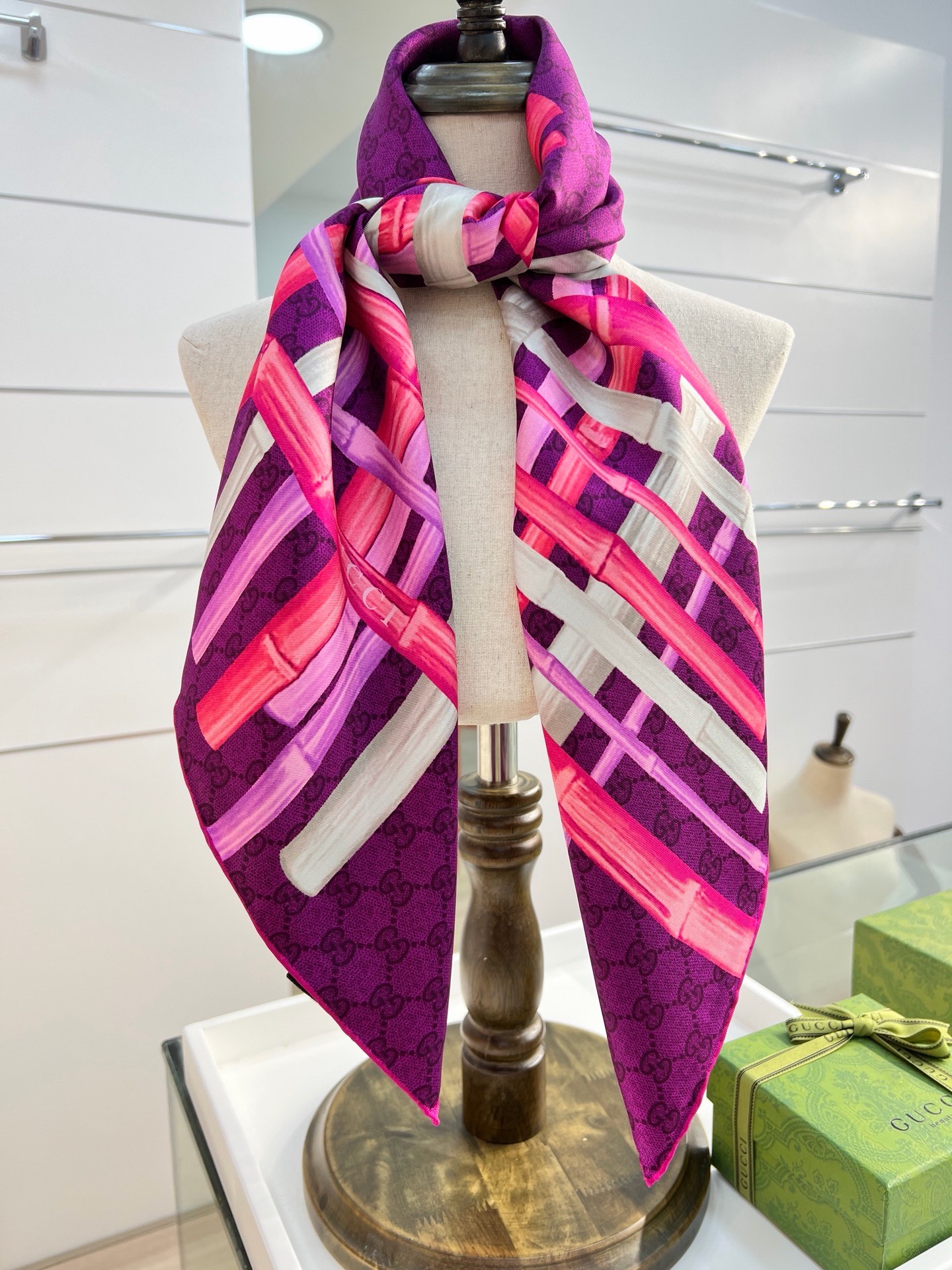 Cheap New GUCCI high-quality scarf in 216904, $55 USD- [IB216904] - Replica Gucci Lightweight Scarf