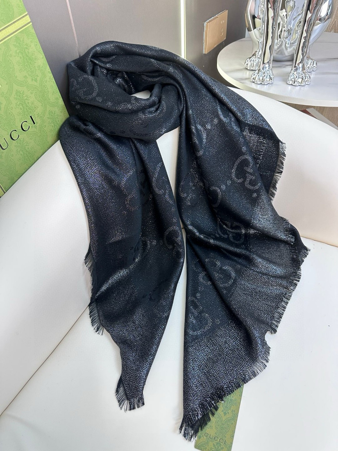 Cheap New GUCCI high-quality scarf in 216908, $55 USD- [IB216908] - Replica Gucci Lightweight Scarf