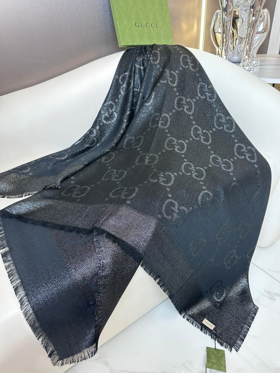 Cheap New GUCCI high-quality scarf in 216908, $55 USD- [IB216908] - Replica Gucci Lightweight Scarf