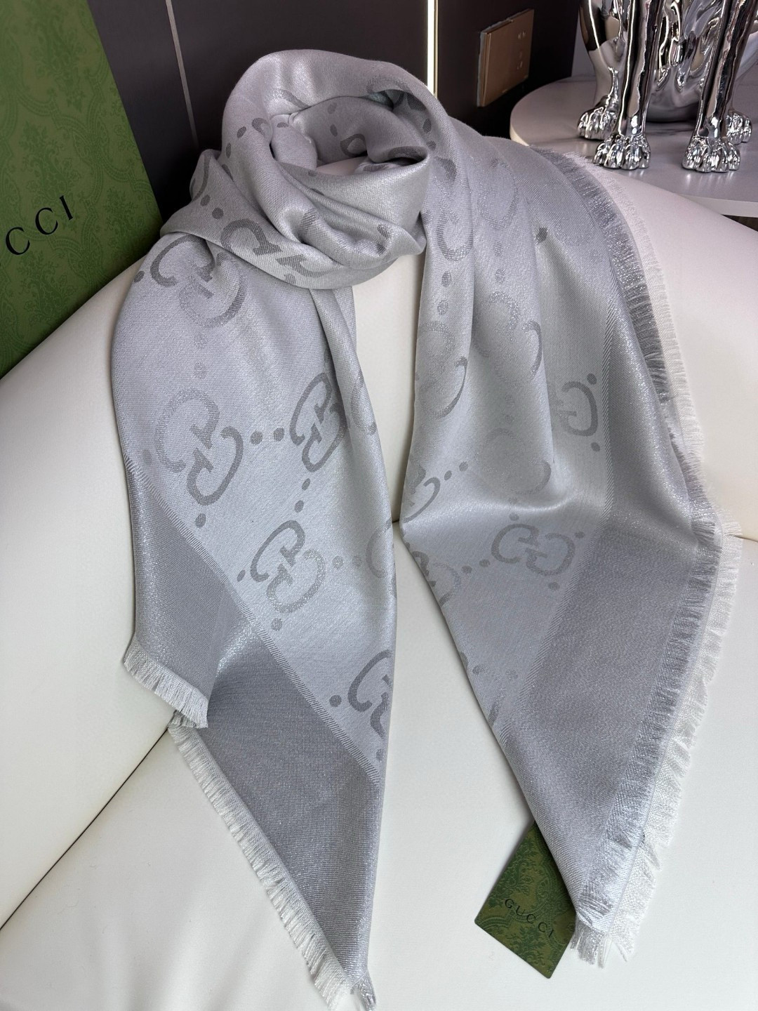 Cheap New GUCCI high-quality scarf in 216909, $55 USD- [IB216909] - Replica Gucci Lightweight Scarf