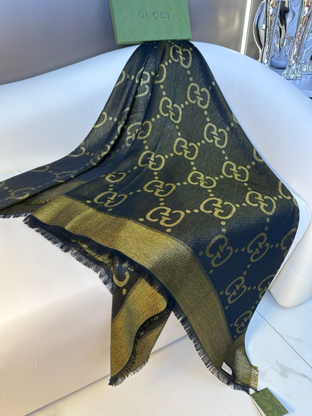 Cheap New GUCCI high-quality scarf in 216910, $55 USD- [IB216910] - Replica Gucci Lightweight Scarf