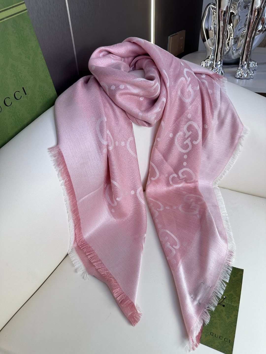 Cheap New GUCCI high-quality scarf in 216911, $55 USD- [IB216911] - Replica Gucci Lightweight Scarf