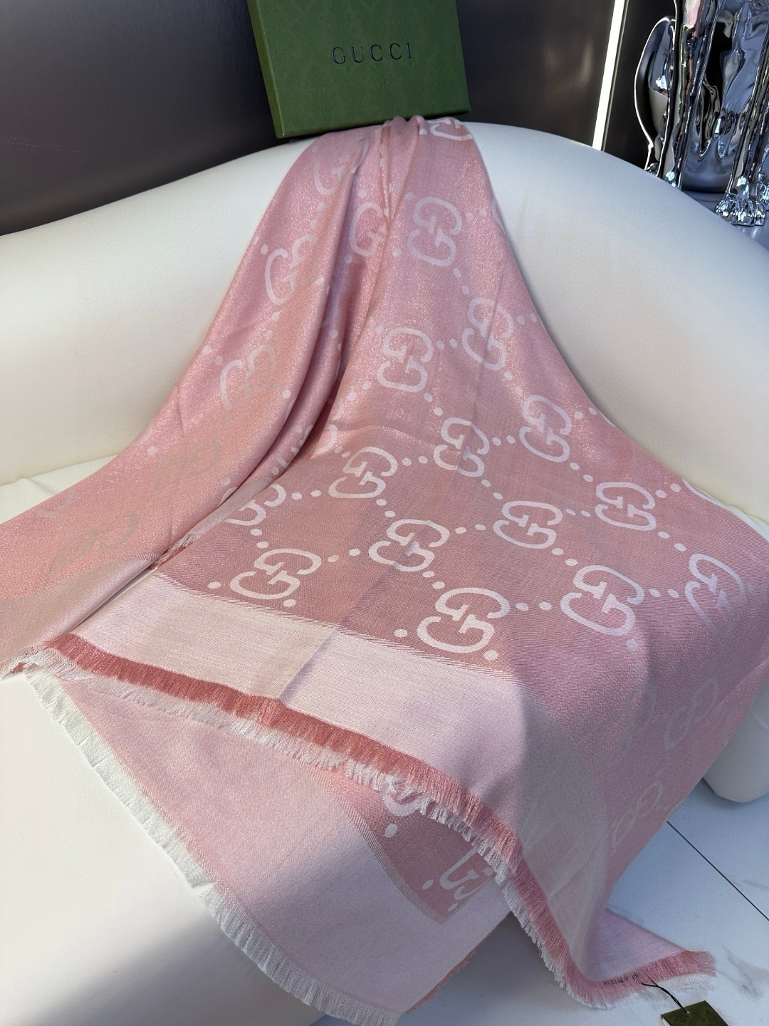 Cheap New GUCCI high-quality scarf in 216911, $55 USD- [IB216911] - Replica Gucci Lightweight Scarf