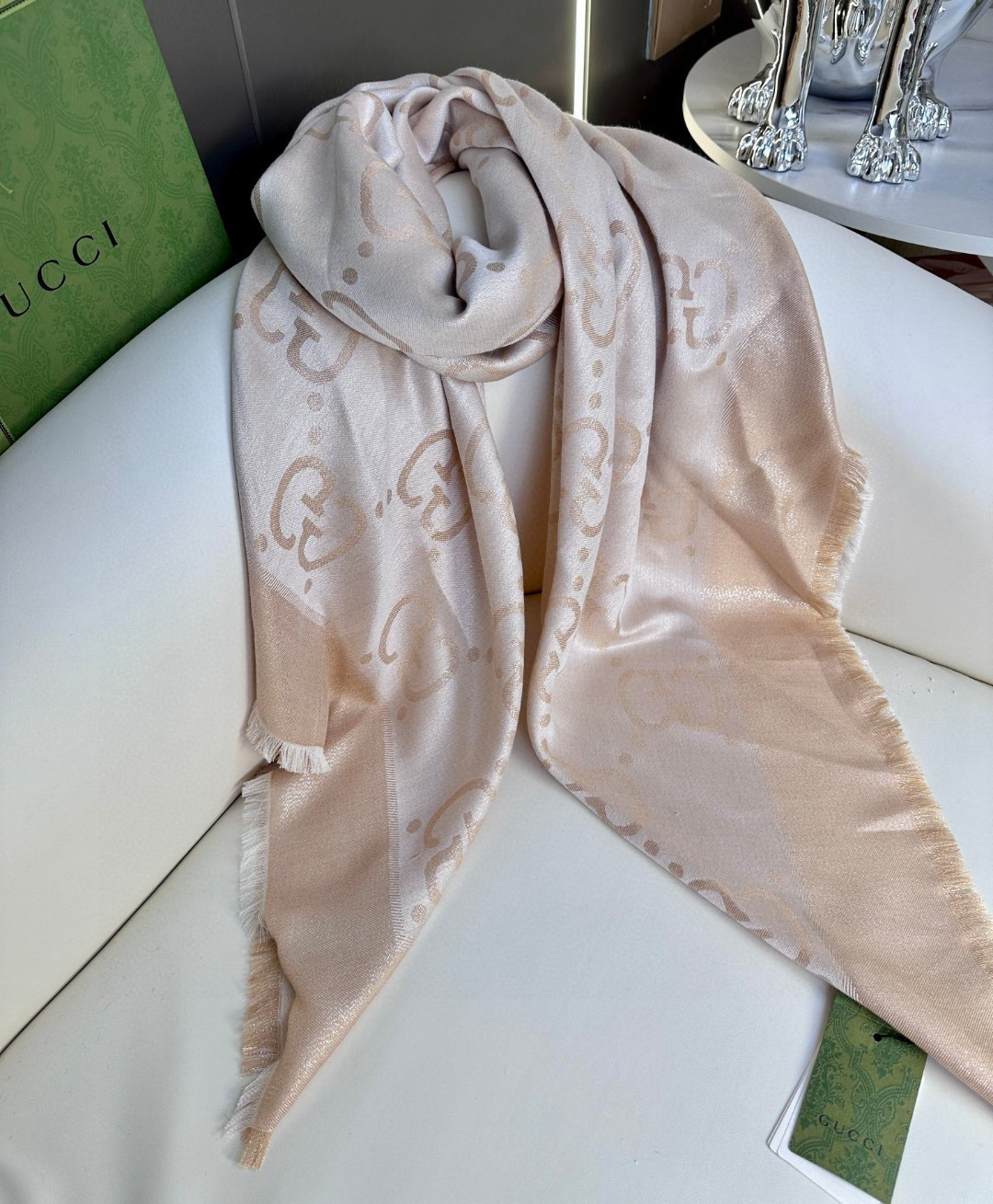 Cheap New GUCCI high-quality scarf in 216912, $55 USD- [IB216912] - Replica Gucci Lightweight Scarf