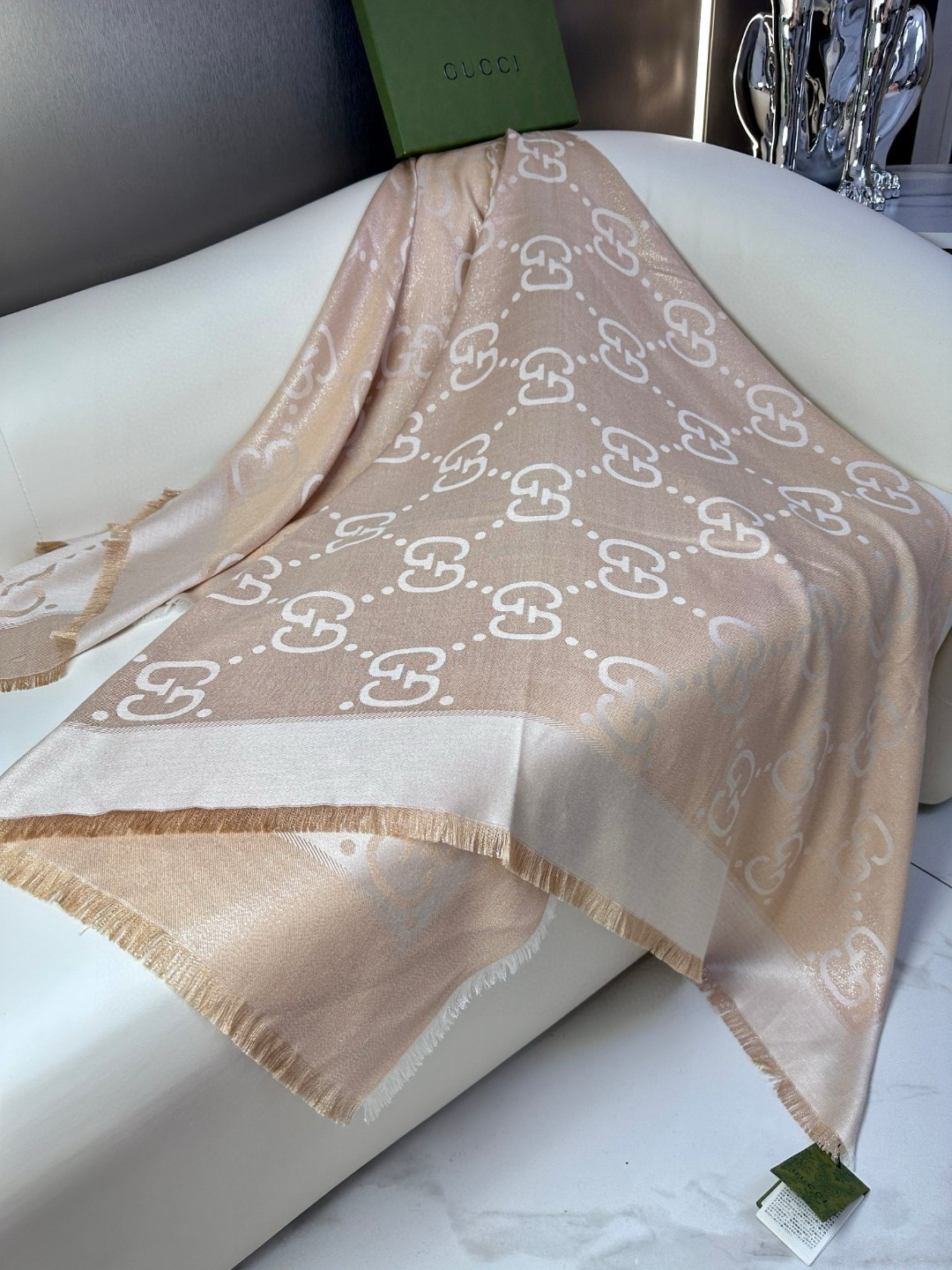 Cheap New GUCCI high-quality scarf in 216912, $55 USD- [IB216912] - Replica Gucci Lightweight Scarf