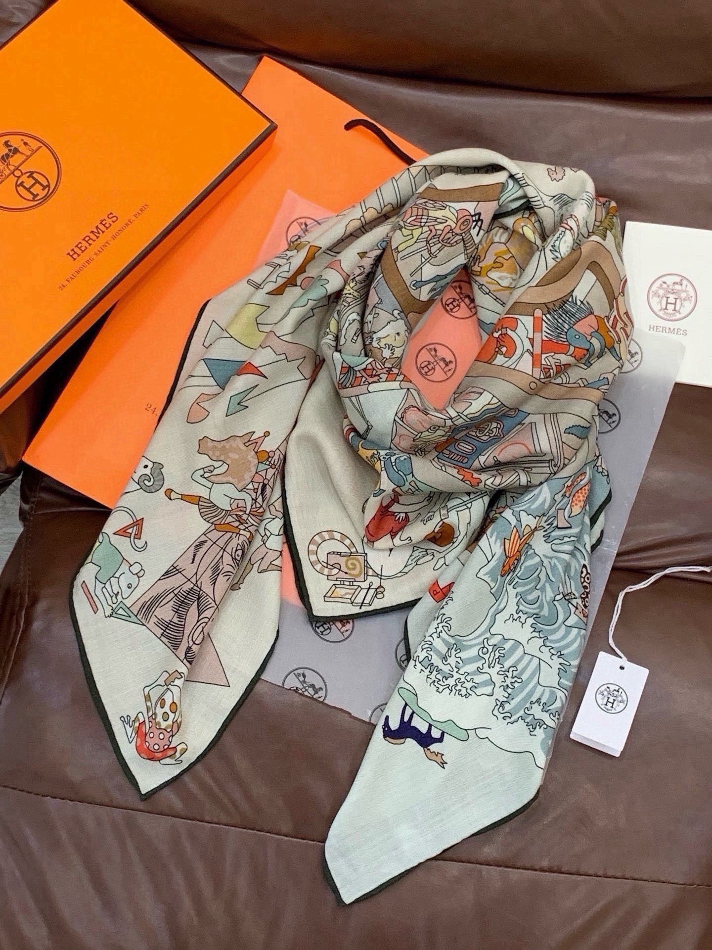 Cheap New Hermes high-quality scarf in 216925, $55 USD- [IB216925] - Replica Hermes Cashmere scarf