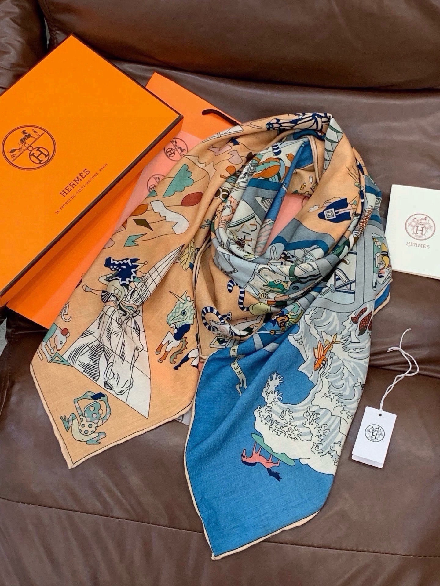 Cheap New Hermes high-quality scarf in 216926, $55 USD- [IB216926] - Replica Hermes Cashmere scarf
